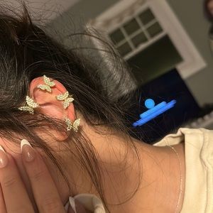 gold butterfly earrings